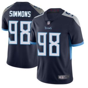 Men Tennessee Titans #98 Jeffery Simmons Navy Vapor Untouchable Limited Stitched Jersey