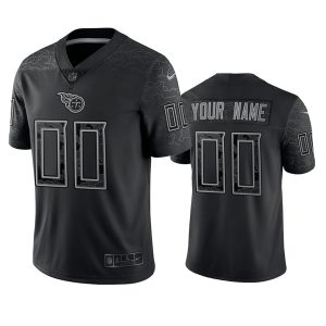 Men Tennessee Titans Active Player Custom Black Reflective Limited Stitched Football Jersey