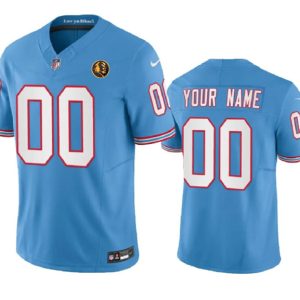 Men Tennessee Titans Active Player Custom Blue 2023 F.U.S.E. Throwback With John Madden Patch Vapor Limited Football Stitched Jersey