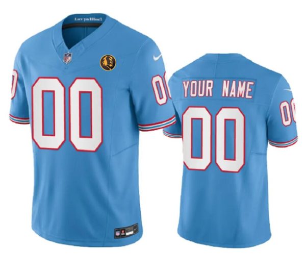 Men Tennessee Titans Active Player Custom Blue 2023 F.U.S.E. Throwback With John Madden Patch Vapor Limited Football Stitched Jersey