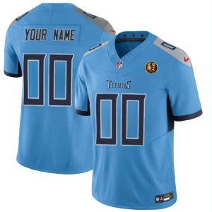 Men Tennessee Titans Active Player Custom Blue 2023 F.U.S.E. With John Madden Patch Vapor Limited Football Stitched Jersey