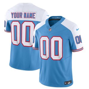 Men Tennessee Titans Active Player Custom Blue/White 2023 F.U.S.E. Vapor Limited Throwback Football Stitched Jersey