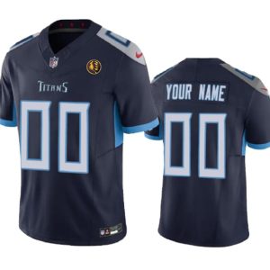 Men Tennessee Titans Active Player Custom Navy 2023 F.U.S.E. With John Madden Patch Vapor Limited Football Stitched Jersey