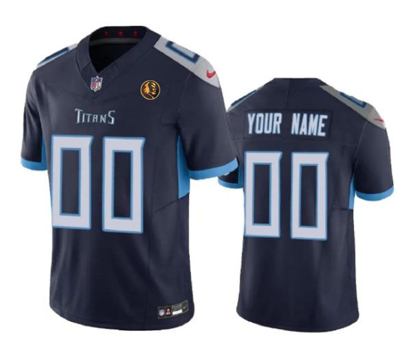 Men Tennessee Titans Active Player Custom Navy 2023 F.U.S.E. With John Madden Patch Vapor Limited Football Stitched Jersey