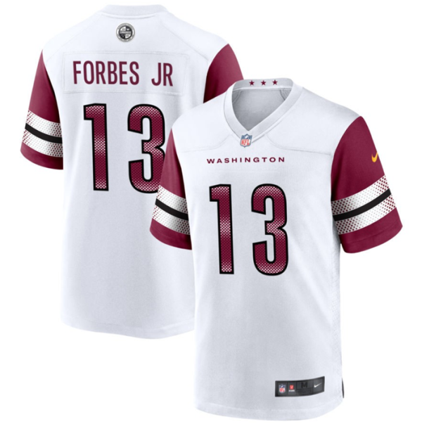 Men Washington Commanders #13 Emmanuel Forbes 2022 White Stitched Game Jersey