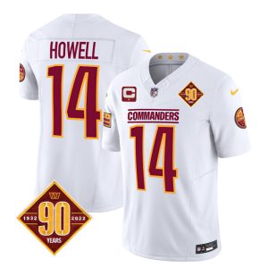 Men Washington Commanders #14 Sam Howell White 2023 F.U.S.E. 90th Anniversary Vapor Limited Football Stitched Jersey