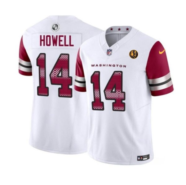 Men Washington Commanders #14 Sam Howell White 2023 F.U.S.E. With John Madden Patch Vapor Limited Football Stitched Jersey