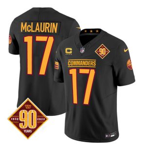 Men Washington Commanders #17 Terry McLaurin Black 2023 F.U.S.E. 90th Anniversary Vapor Limited Football Stitched Jersey