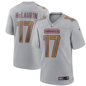 Men Washington Commanders #17 Terry McLaurin Gray Atmosphere Fashion Stitched Game Jersey