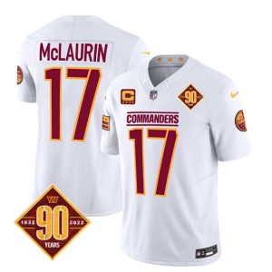 Men Washington Commanders #17 Terry McLaurin White 2023 F.U.S.E. 90th Anniversary Vapor Limited Football Stitched Jersey