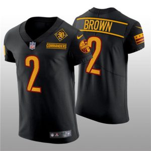 Men Washington Commanders #2 Dyami Brown Black 90th Anniversary Elite Stitched Jersey