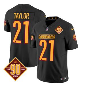 Men Washington Commanders #21 Sean Taylor Black 2023 F.U.S.E. 90th Anniversary Vapor Limited Football Stitched Jersey