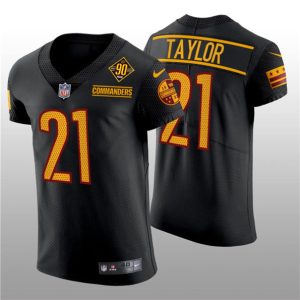 Men Washington Commanders #21 Sean Taylor Black 90th Anniversary Elite Stitched Jersey