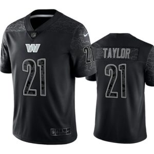 Men Washington Commanders #21 Sean Taylor Black Reflective Limited Stitched Football Jersey