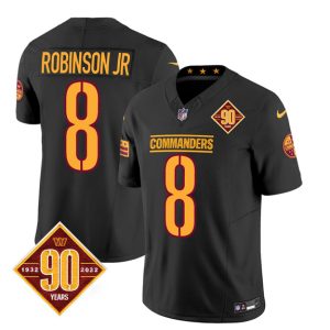 Men Washington Commanders #8 Brian Robinson Black 2023 F.U.S.E. 90th Anniversary Vapor Limited Football Stitched Jersey