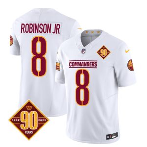 Men Washington Commanders #8 Brian Robinson White 2023 F.U.S.E. 90th Anniversary Vapor Limited Football Stitched Jersey