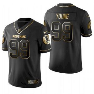 Men Washington Commanders #99 Chase Young Black Golden Untouchable Limited Stitched Jersey