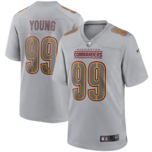 Men Washington Commanders #99 Chase Young Gray Atmosphere Fashion Stitched Game Jersey