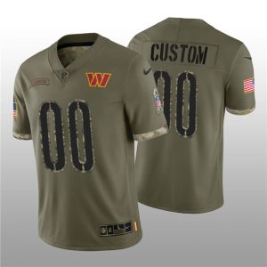 Men Washington Commanders Active Player Custom 2022 Olive Salute To Service Limited Stitched Jersey