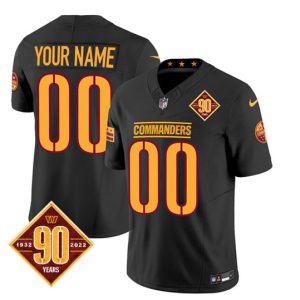 Men Washington Commanders Active Player Custom Black 2023 F.U.S.E. 90th Anniversary Vapor Limited Football Stitched Jersey