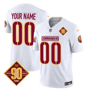 Men Washington Commanders Active Player Custom White 2023 F.U.S.E. 90th Anniversary Vapor Limited Football Stitched Jersey