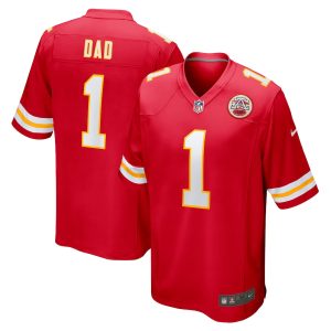 Number 1 Dad Kansas City Chiefs Game Jersey - Red