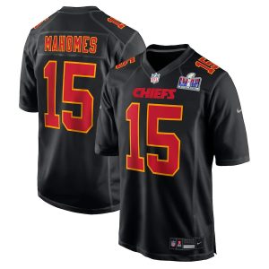 Patrick Mahomes Kansas City Chiefs Super Bowl LVIII Carbon Fashion Game Player Jersey - Black