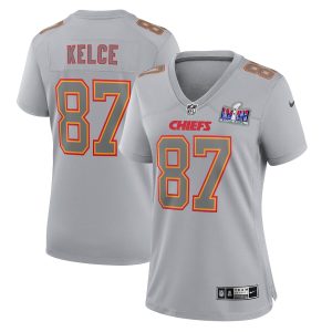 Travis Kelce Kansas City Chiefs Women's Super Bowl LVIII Atmosphere Fashion Game Jersey - Gray