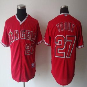 Angels of Anaheim #27 Mike Trout Red Cool Base Stitched MLB Jersey