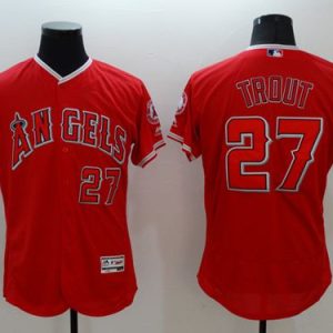 Angels of Anaheim #27 Mike Trout Red Flexbase Collection Stitched MLB Jersey