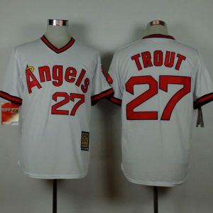 Angels of Anaheim #27 Mike Trout White 1980 Turn Back The Clock Stitched MLB Jersey