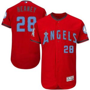 Angels of Anaheim #28 Andrew Heaney Red Flexbase Collection 2016 Father's Day Stitched MLB Jersey