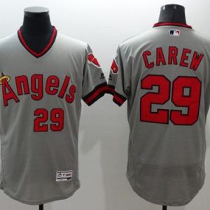 Angels of Anaheim #29 Rod Carew Grey Flexbase Collection Cooperstown Stitched MLB Jersey