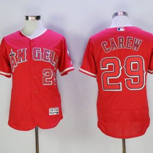 Angels of Anaheim #29 Rod Carew Red Flexbase Collection Stitched MLB Jersey