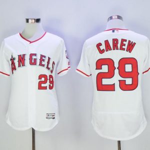 Angels of Anaheim #29 Rod Carew White Flexbase Collection Stitched MLB Jersey