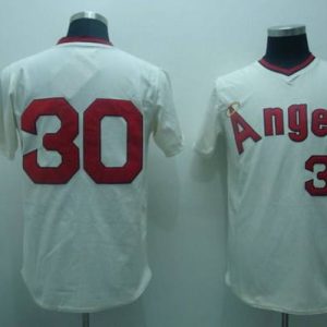 Angels of Anaheim #30 Nolan Ryan Stitched Cream MLB Jersey