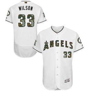 Angels of Anaheim #33 C.J. Wilson White Flexbase Collection 2016 Memorial Day Stitched MLB Jersey