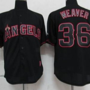 Angels of Anaheim #36 Jered Weaver Black Fashion Stitched MLB Jersey