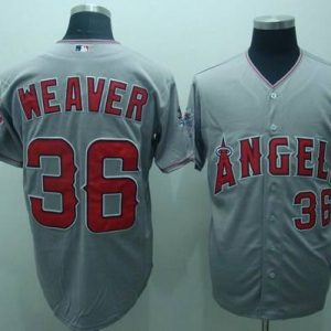 Angels of Anaheim #36 Weaver Jered Grey Cool Base 2010 All Star Patch Stitched MLB Jersey