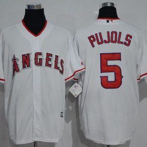 Angels of Anaheim #5 Albert Pujols White New Cool Base Stitched MLB Jersey