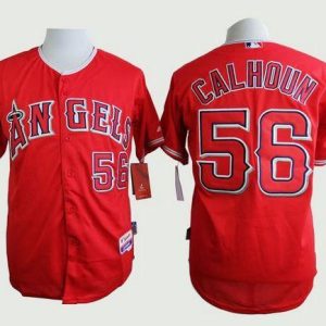 Angels of Anaheim #56 Kole Calhoun Red Cool Base Stitched MLB Jersey