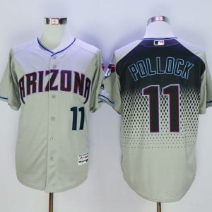 Arizona Diamondbacks #11 A. J. Pollock Gray/Capri New Cool Base Stitched MLB Jersey