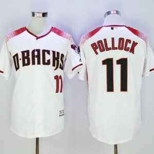 Arizona Diamondbacks #11 A. J. Pollock White/Brick New Cool Base Stitched MLB Jersey