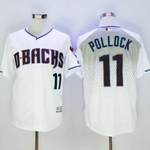 Arizona Diamondbacks #11 A. J. Pollock White/Capri New Cool Base Stitched MLB Jersey