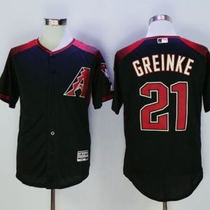 Arizona Diamondbacks #21 Zack Greinke Black/Brick New Cool Base Stitched MLB Jersey