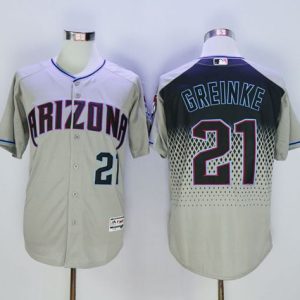 Arizona Diamondbacks #21 Zack Greinke Gray/Capri New Cool Base Stitched MLB Jersey