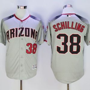 Arizona Diamondbacks #38 Curt Schilling Gray/Brick New Cool Base Stitched MLB Jersey