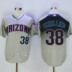 Arizona Diamondbacks #38 Curt Schilling Gray/Capri New Cool Base Stitched MLB Jersey