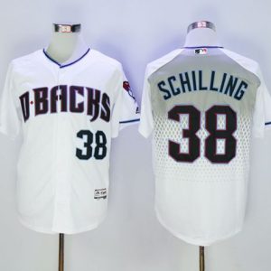 Arizona Diamondbacks #38 Curt Schilling White/Capri New Cool Base Stitched MLB Jersey