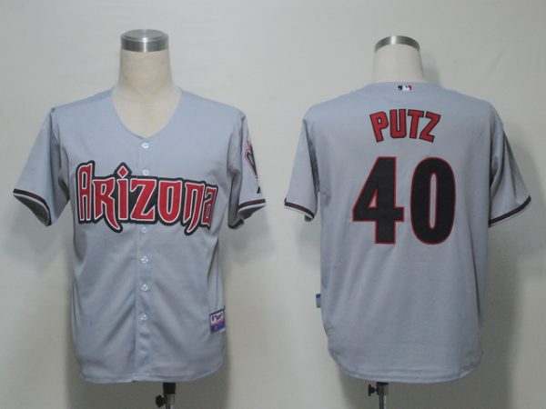 Arizona Diamondbacks #40 J.J Putz Grey Cool Base Stitched MLB Jersey